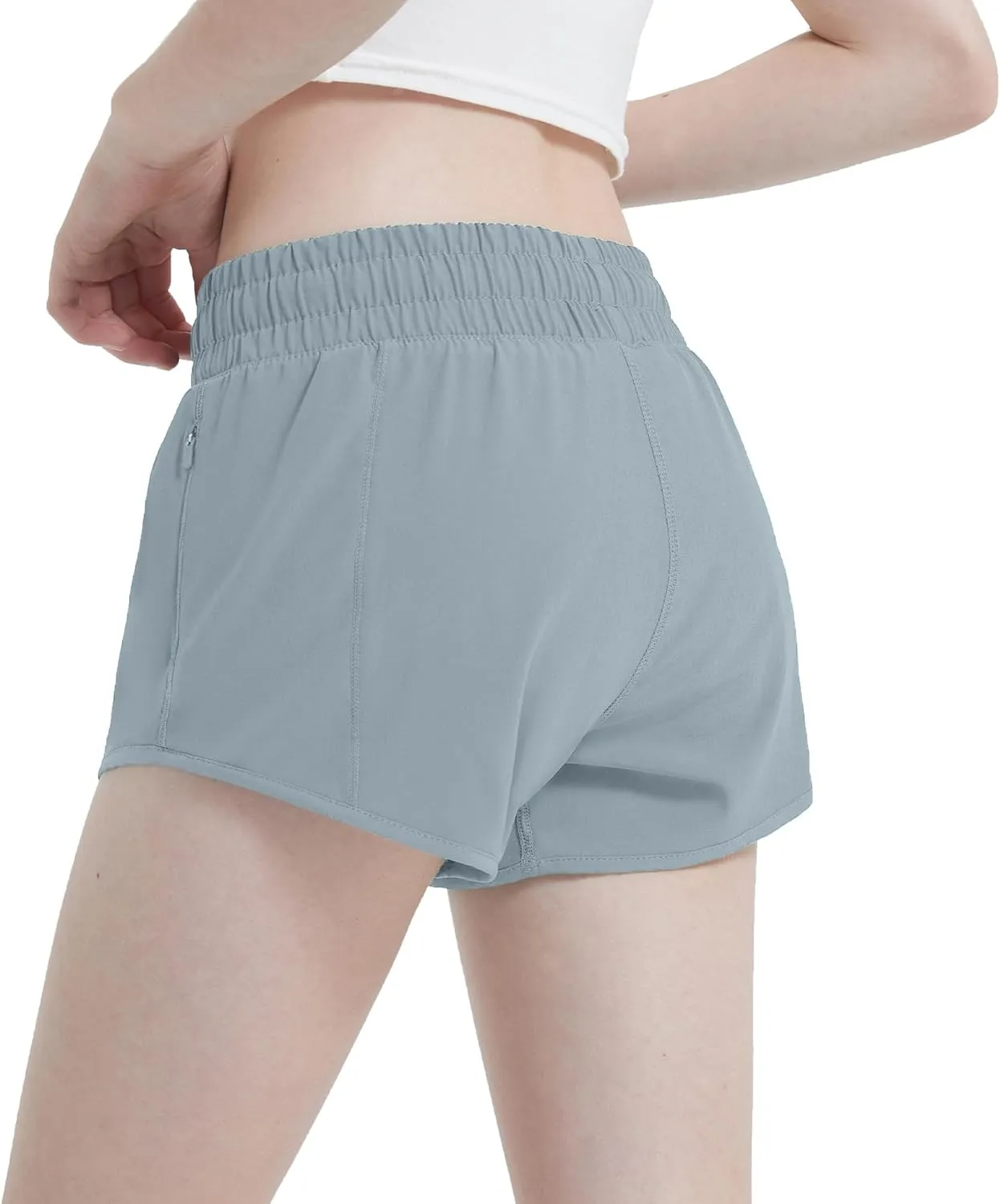 Aurefin Girls Lightweight Athletic Shorts, Quick Dry Running Shorts with Zip Pocket, Workout Sports Short for Teen Kids