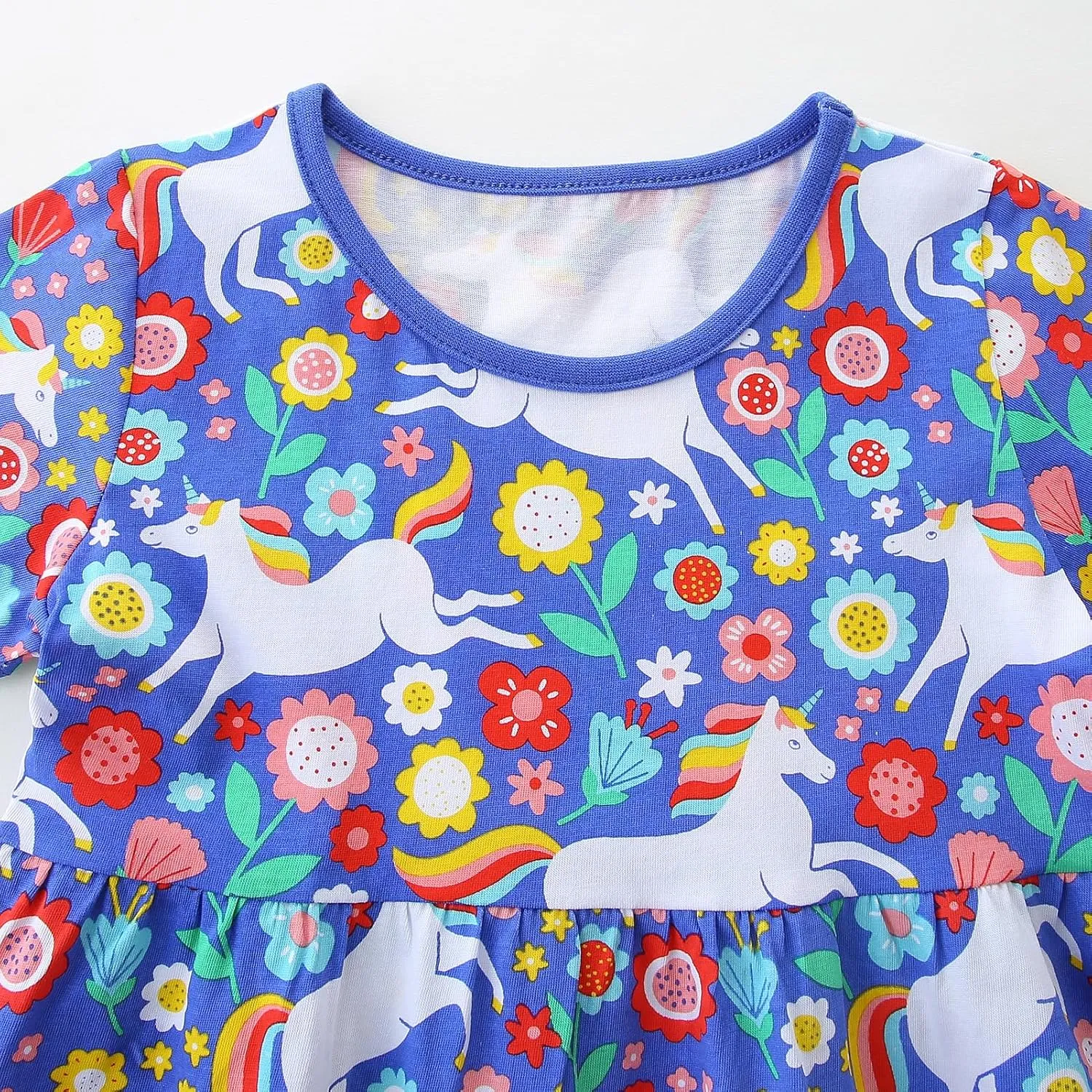 BeiVSlley Baby Girls Cotton Dress - Short Sleeve Toddler Summer Dresses, Kids Comfy Twirl A-Line Sundress for 2-7T