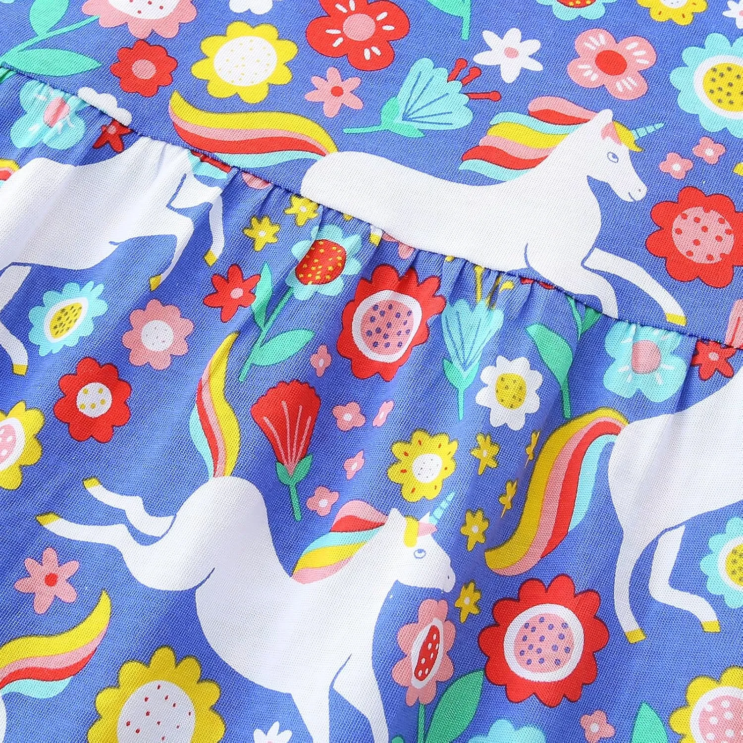 BeiVSlley Baby Girls Cotton Dress - Short Sleeve Toddler Summer Dresses, Kids Comfy Twirl A-Line Sundress for 2-7T