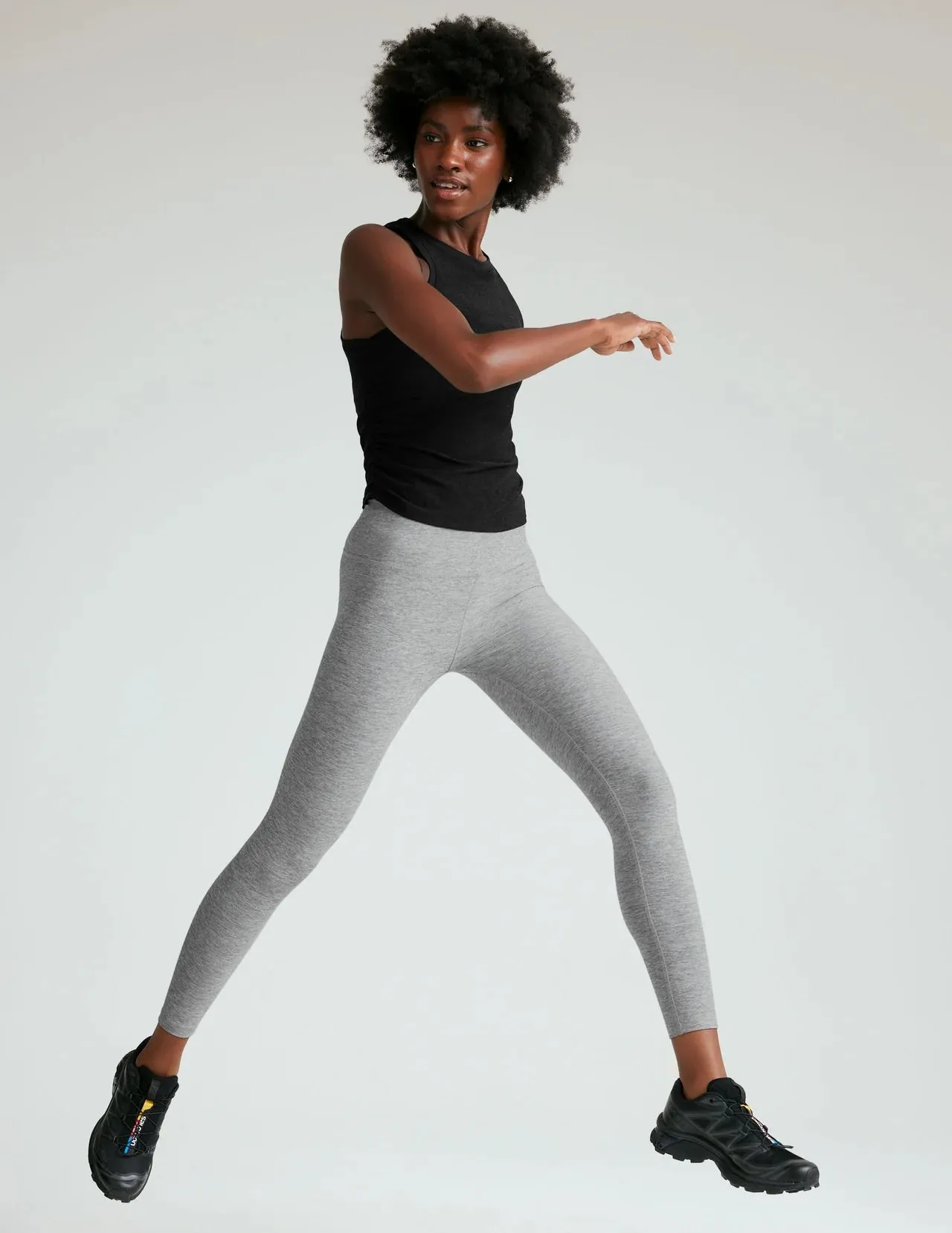 Beyond Yoga Featherweight Your Fit Shirred Tank - Darkest Night