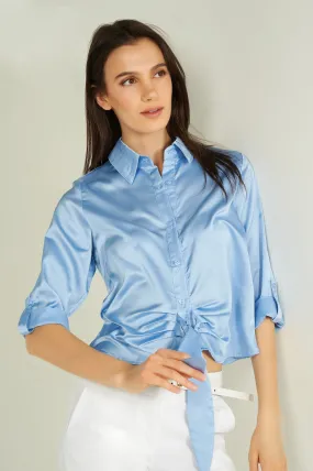 Blouse courte en satin - ARABELLELUY1 - (E-B13)