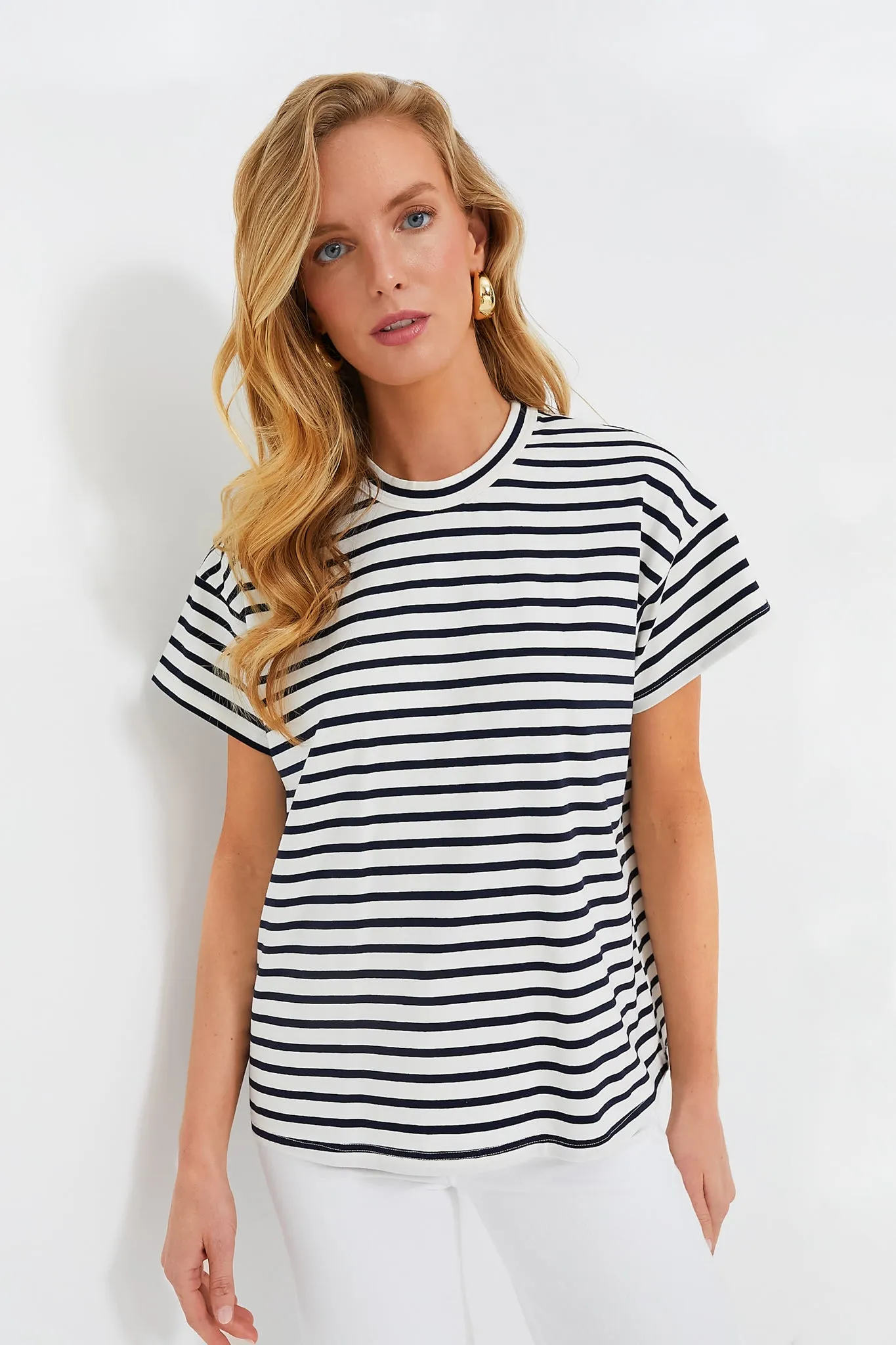 Blue Striped Presley Boyfriend Tee
