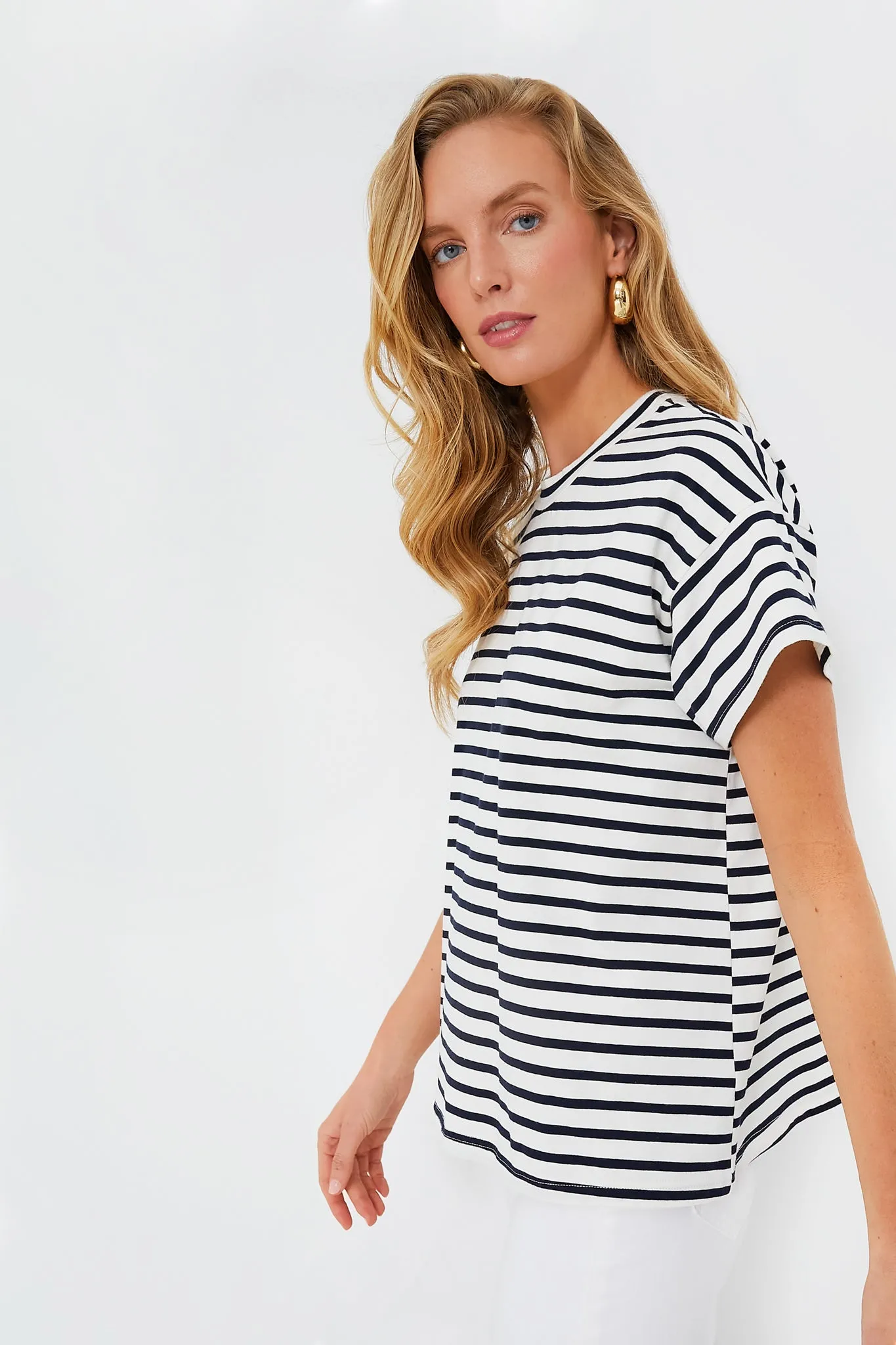 Blue Striped Presley Boyfriend Tee