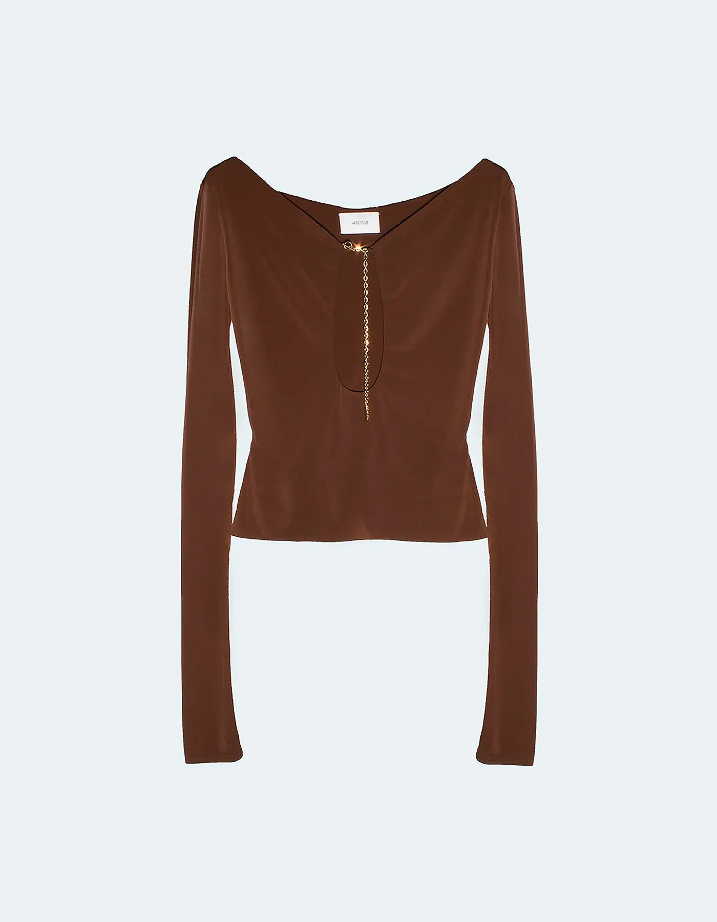 Brown Blouse With Chain Detail