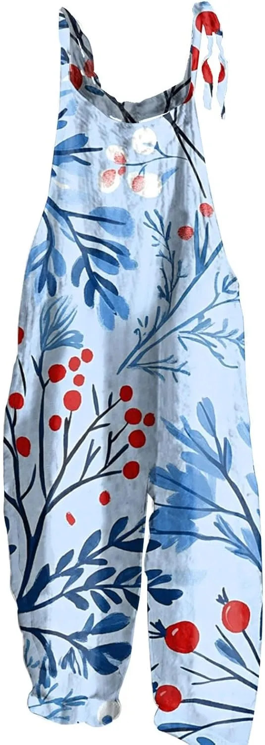 Casual Womens Jumpsuit, Fashion Loose Trendy Spring Wide Leg Boho Womens Rompers for Summer