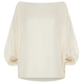 Cream Silk Georgette Scarf Blouse