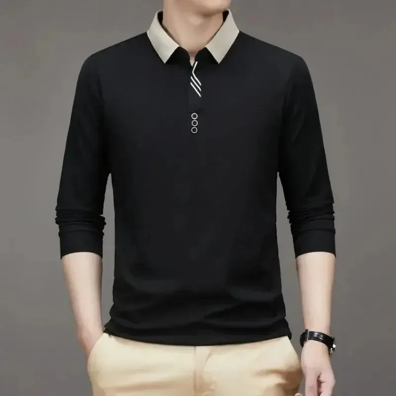 Elegant Long Sleeve Polo Shirt - Cross & Crown
