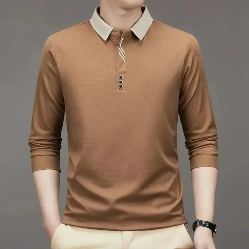 Elegant Long Sleeve Polo Shirt - Cross & Crown