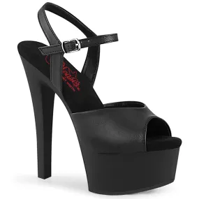 GLEAM-609 Comfort Width Faux Leather High Heels