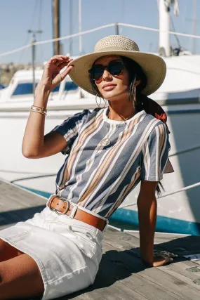 Jackie Striped Tee in Navy