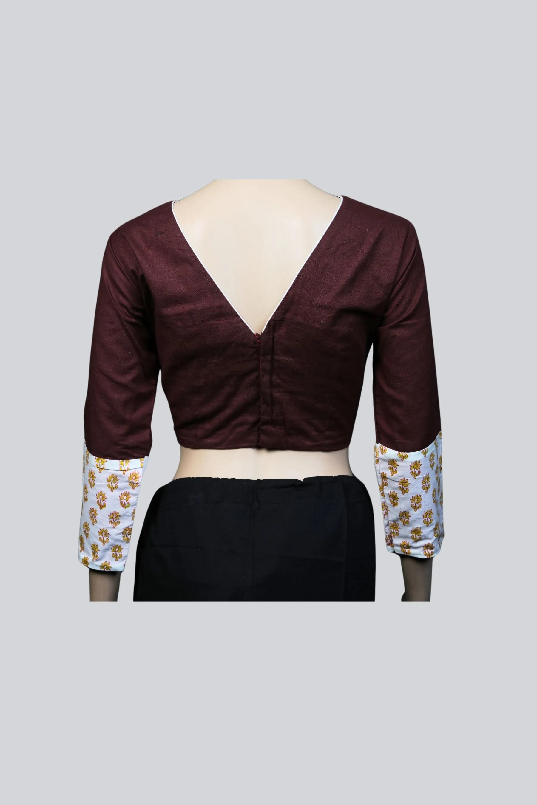 JCS Fashions Exclusive Designer Blouse in High-Quality Cotton, Back Open
