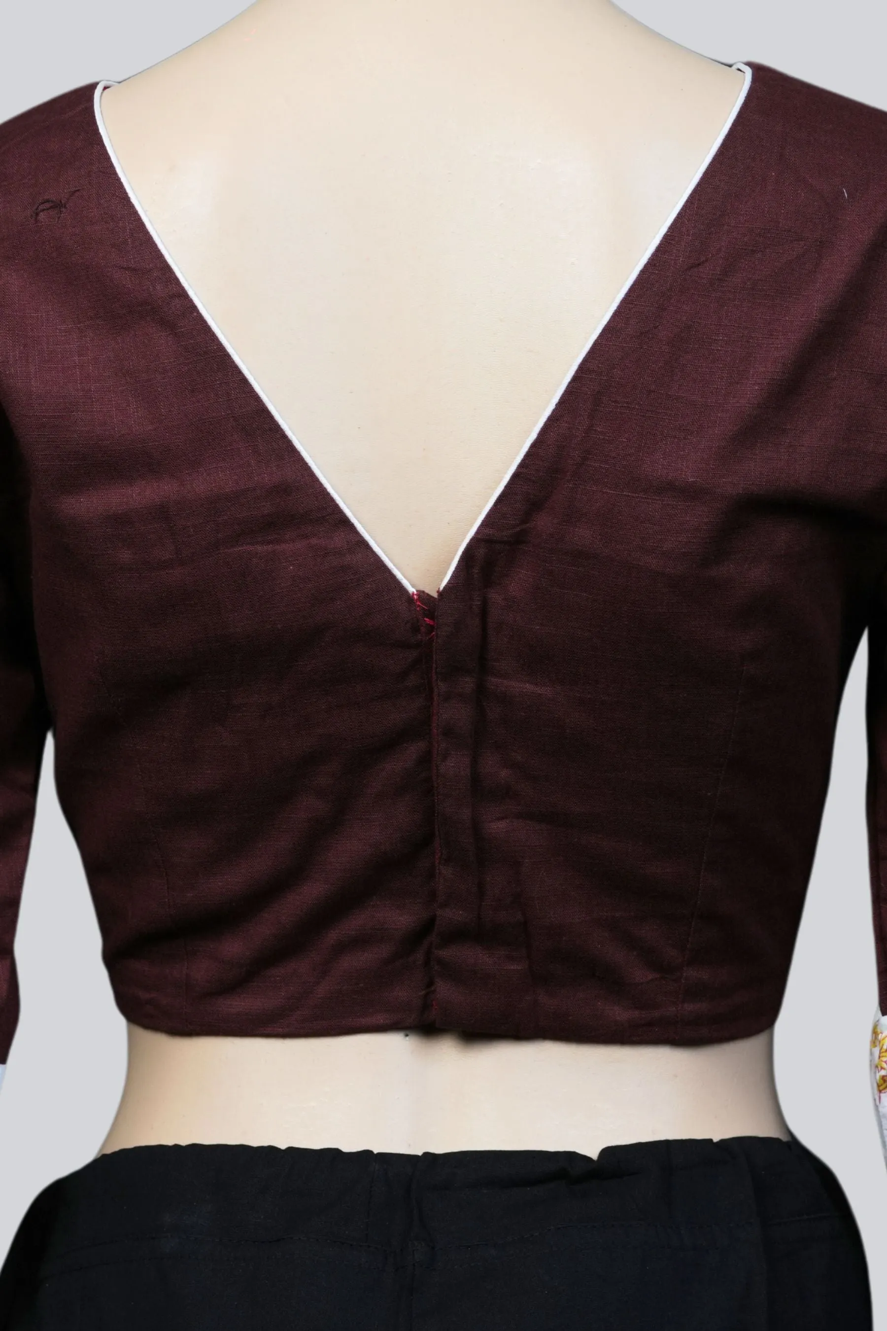 JCS Fashions Exclusive Designer Blouse in High-Quality Cotton, Back Open