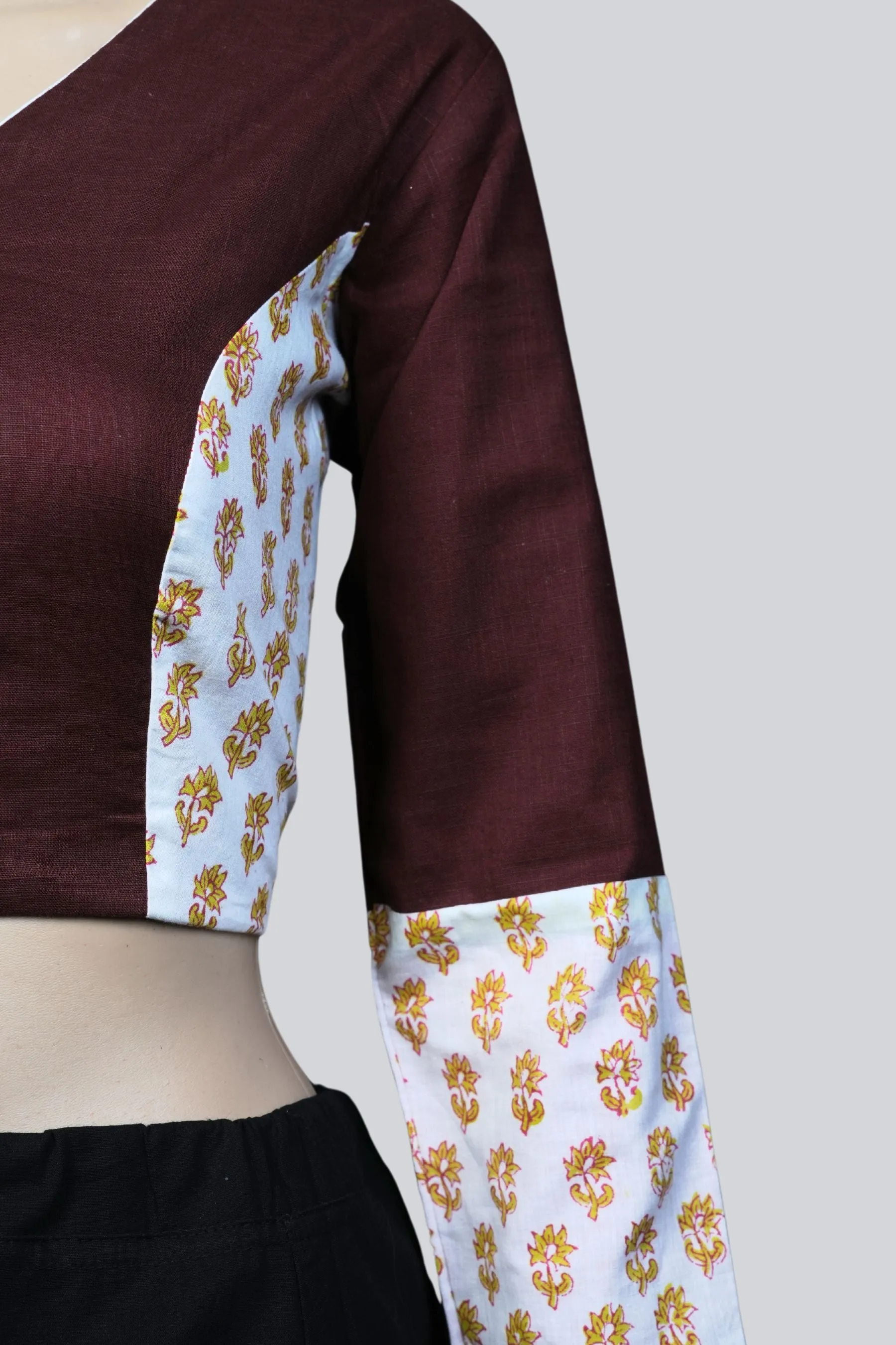 JCS Fashions Exclusive Designer Blouse in High-Quality Cotton, Back Open