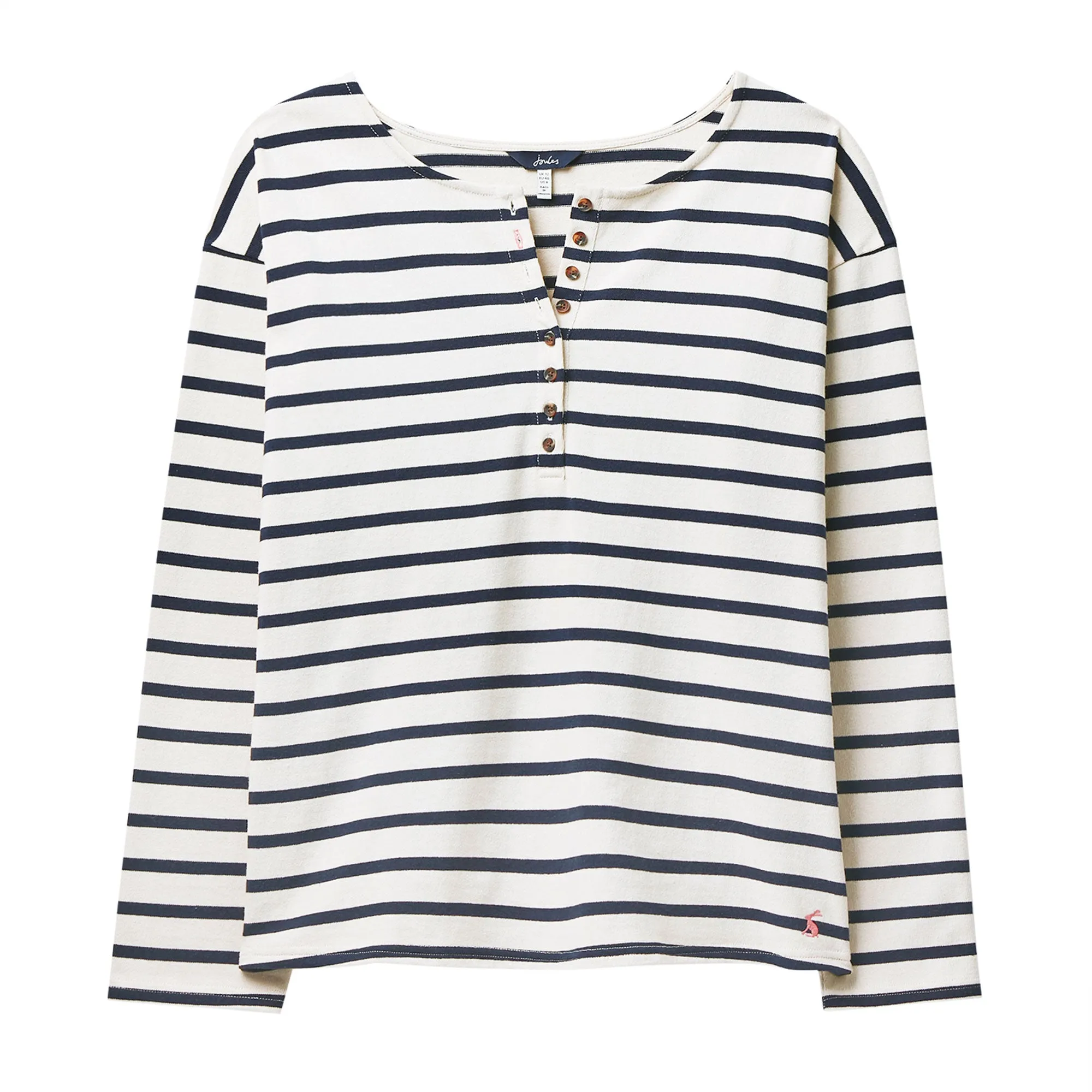 Joules Ladies Olive Long Sleeve Henley Top