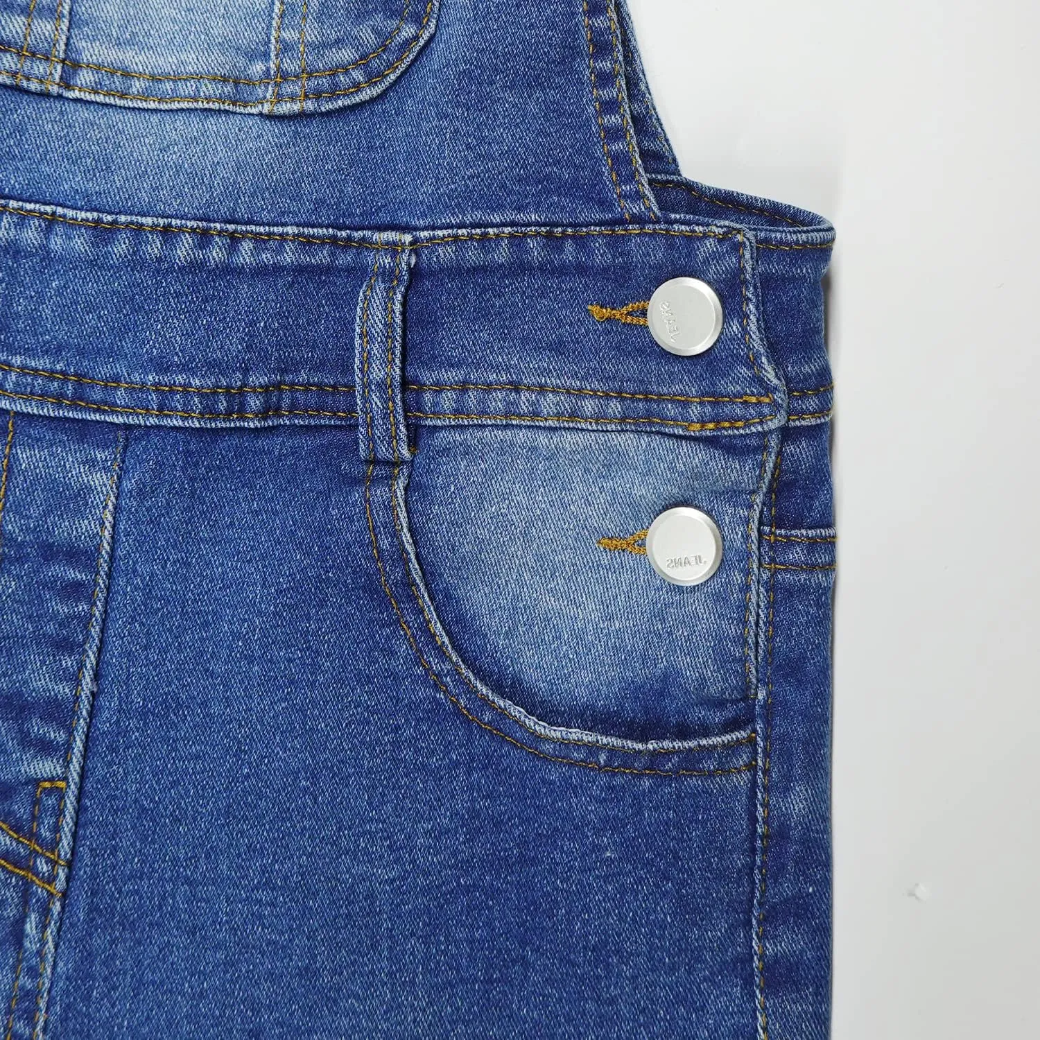 KIDSCOOL SPACE Girls Denim Overalls,Elastic Band Inside Flap Pockets Soft Stretchy Jeans Jumpsuit
