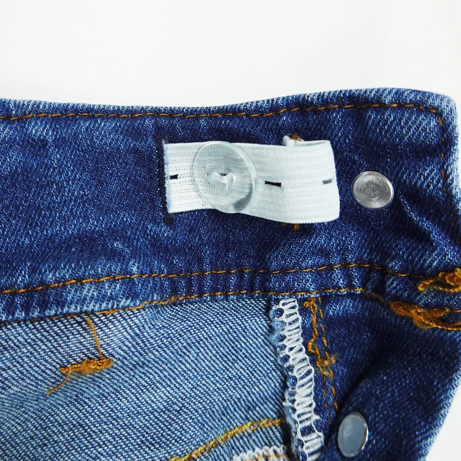 KIDSCOOL SPACE Girls Denim Overalls,Elastic Band Inside Flap Pockets Soft Stretchy Jeans Jumpsuit
