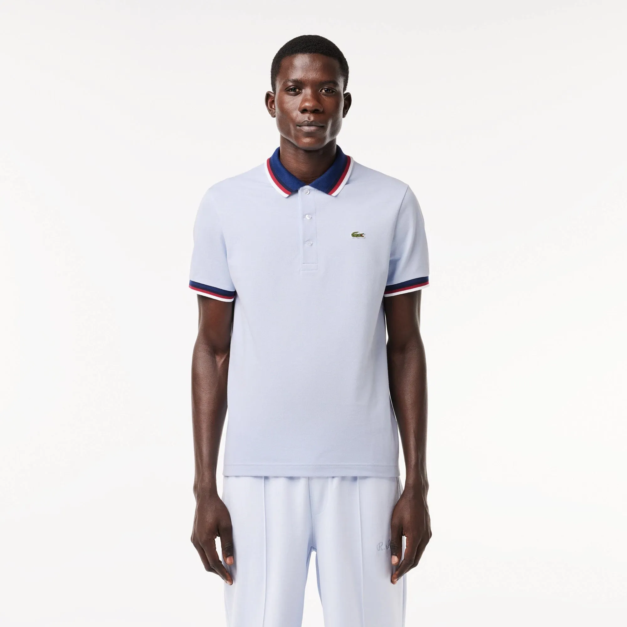 Lacoste Regular Fit Polo Shirt with Contrasting Collar in Light Blue J2G