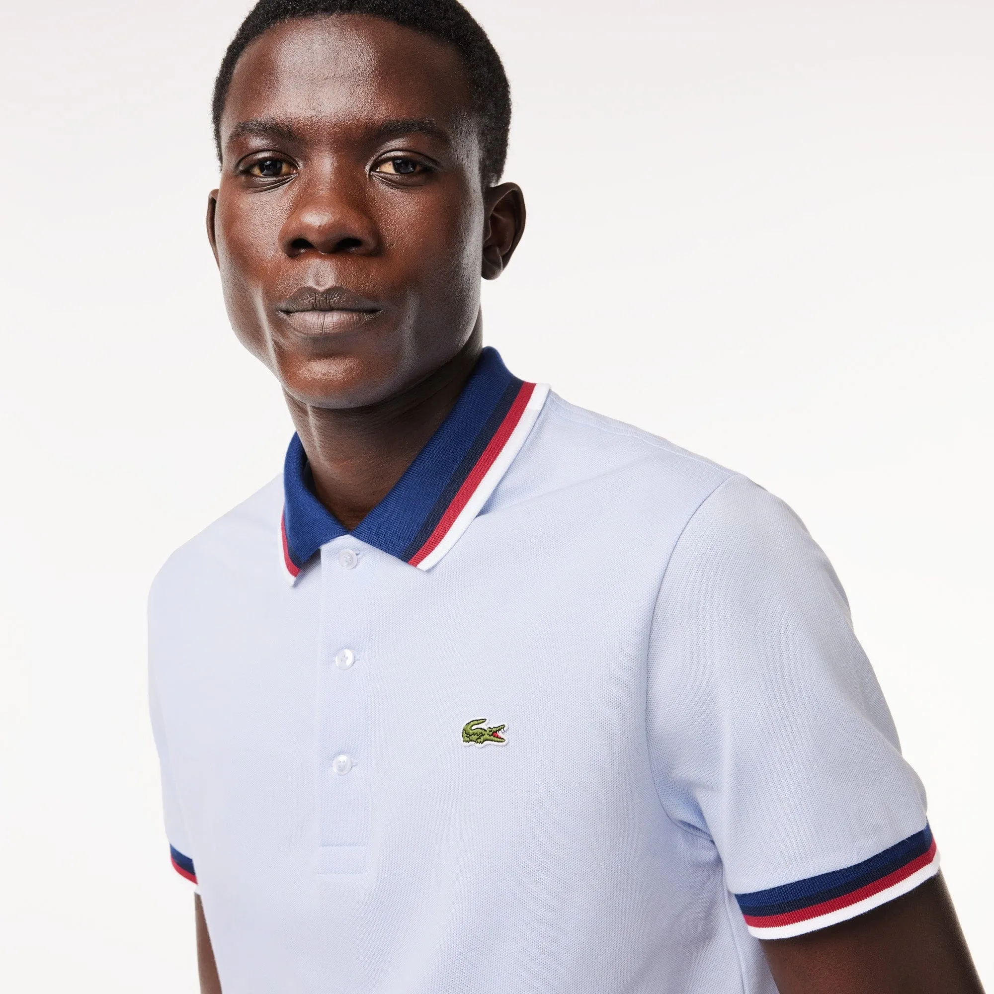 Lacoste Regular Fit Polo Shirt with Contrasting Collar in Light Blue J2G
