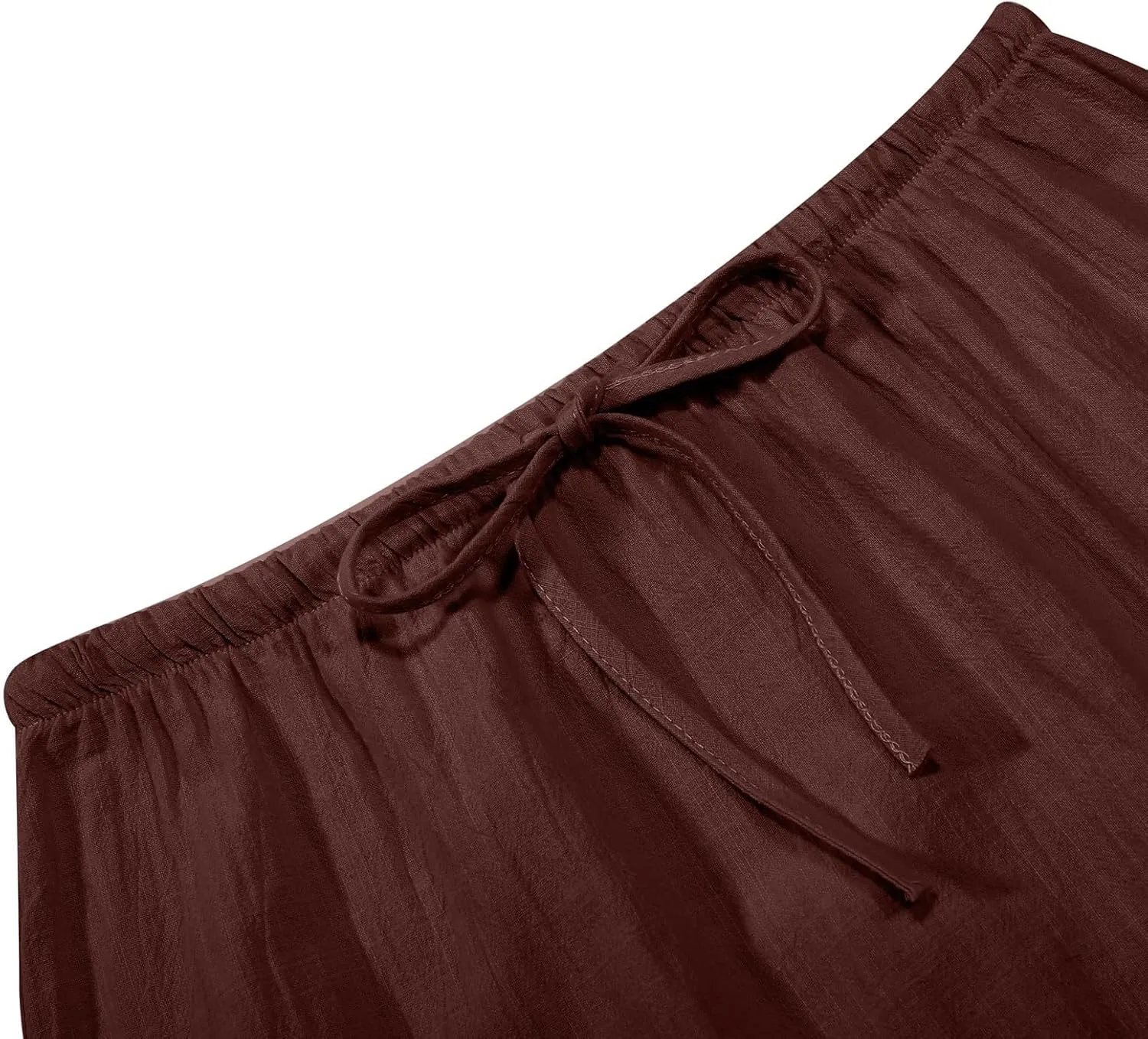Linen Maxi Skirts for Women Trendy Flowy Boho Summer Skirt a Line Drawstring Long Skirt Vacation Bohomian Dress 2025