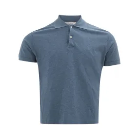Luca Faloni Elegant Cotton Polo Shirt in Rich Blue