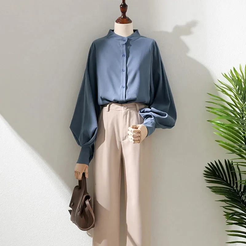 Marigold - Chic Lantern Sleeve Blouse for Women