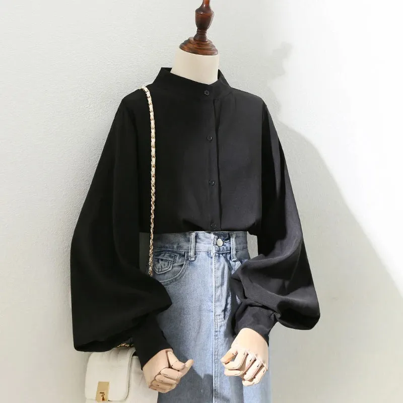 Marigold - Chic Lantern Sleeve Blouse for Women