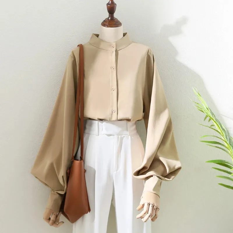 Marigold - Chic Lantern Sleeve Blouse for Women