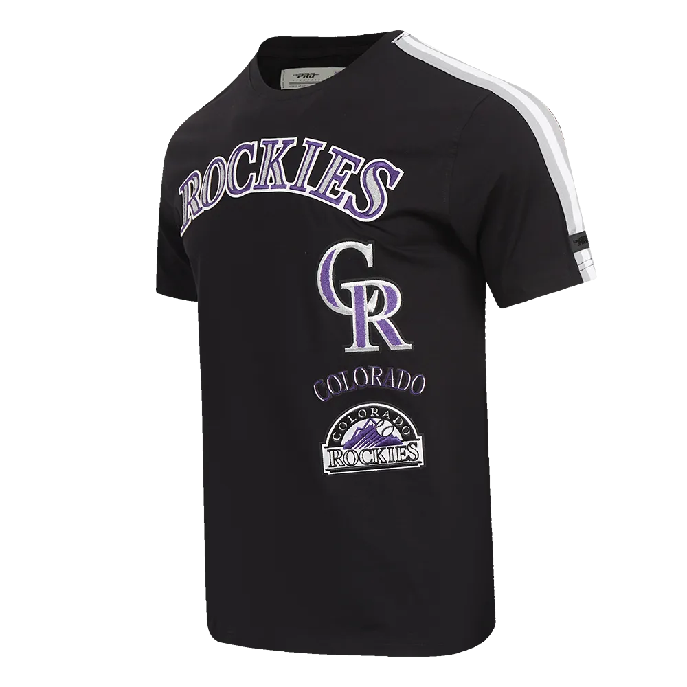 MLB COLORADO ROCKIES RETRO CLASSIC MEN'S STRIPED TOP (BLACK/GRAY)
