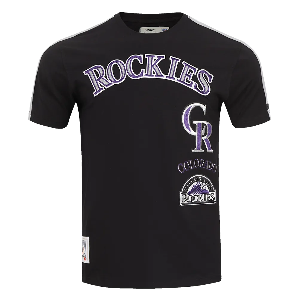 MLB COLORADO ROCKIES RETRO CLASSIC MEN'S STRIPED TOP (BLACK/GRAY)