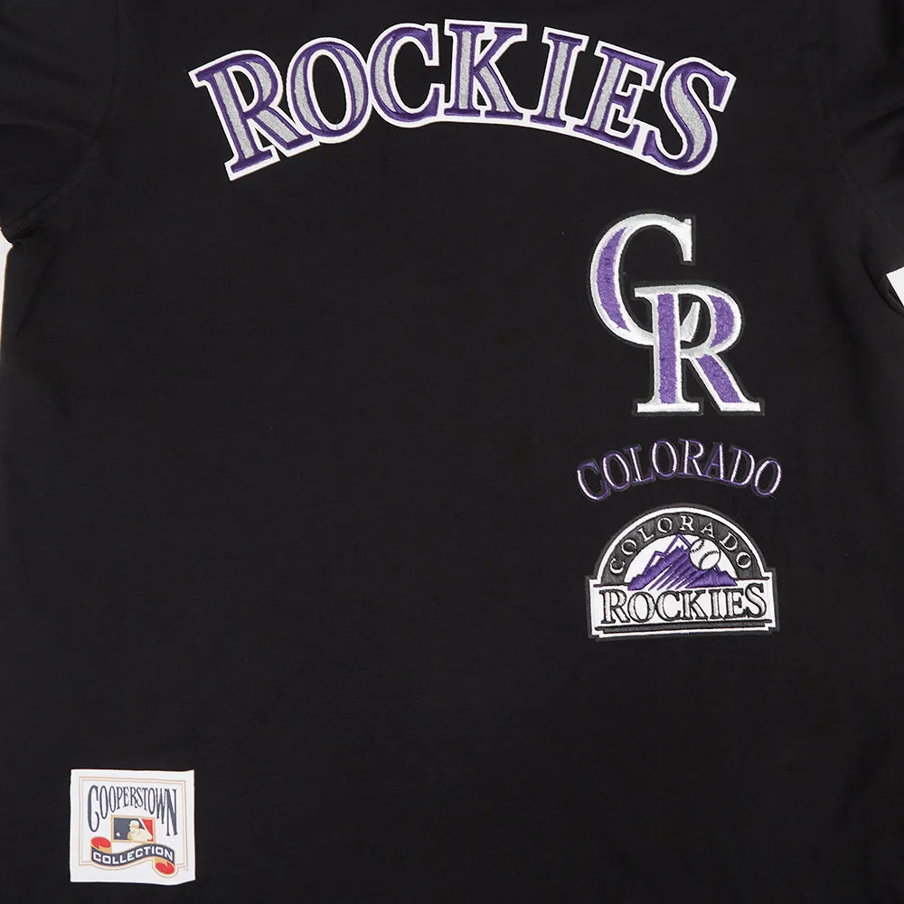 MLB COLORADO ROCKIES RETRO CLASSIC MEN'S STRIPED TOP (BLACK/GRAY)
