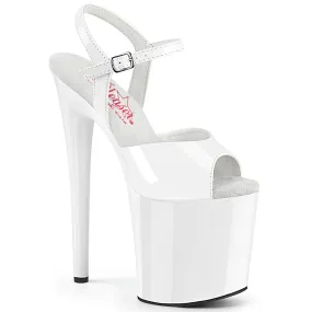NAUGHTY-809 White Patent 8 Inch Exotic Dancer Shoes
