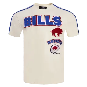 NFL BUFFALO BILLS RETRO CLASSIC MEN'S STRIPED TEE (EGGSHELL/ ROYAL BLUE)