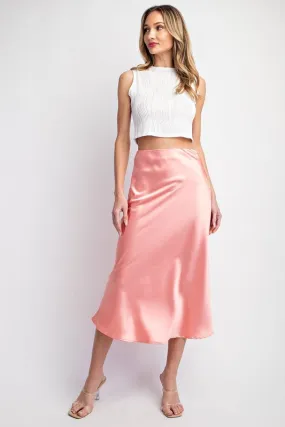 Satin Midi Slip Skirt