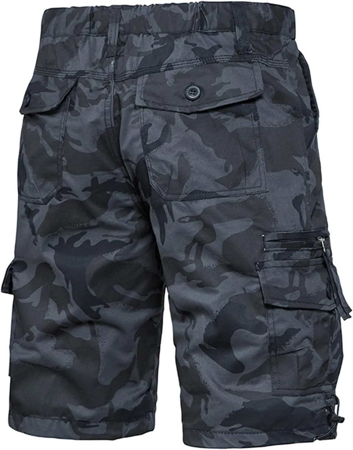 Shorts for Men Casual Summer Elastic Waist Cargo Shorts with Pockets Classic Fit Camouflage 5 Inch Inseam Shorts