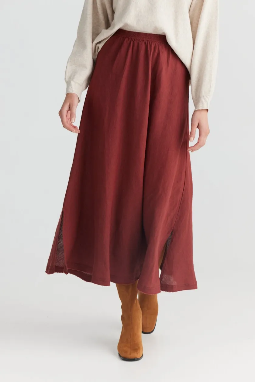 Sicily Skirt in Wine