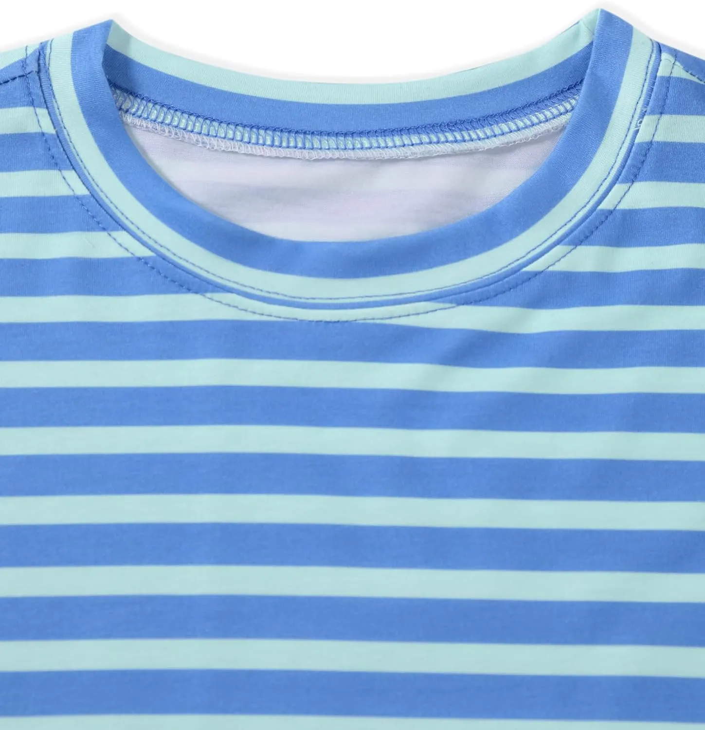 SOFIA'S CHOICE Women's Striped Crop Top Loose Fit Summer Casual Short Sleeve T Shirt