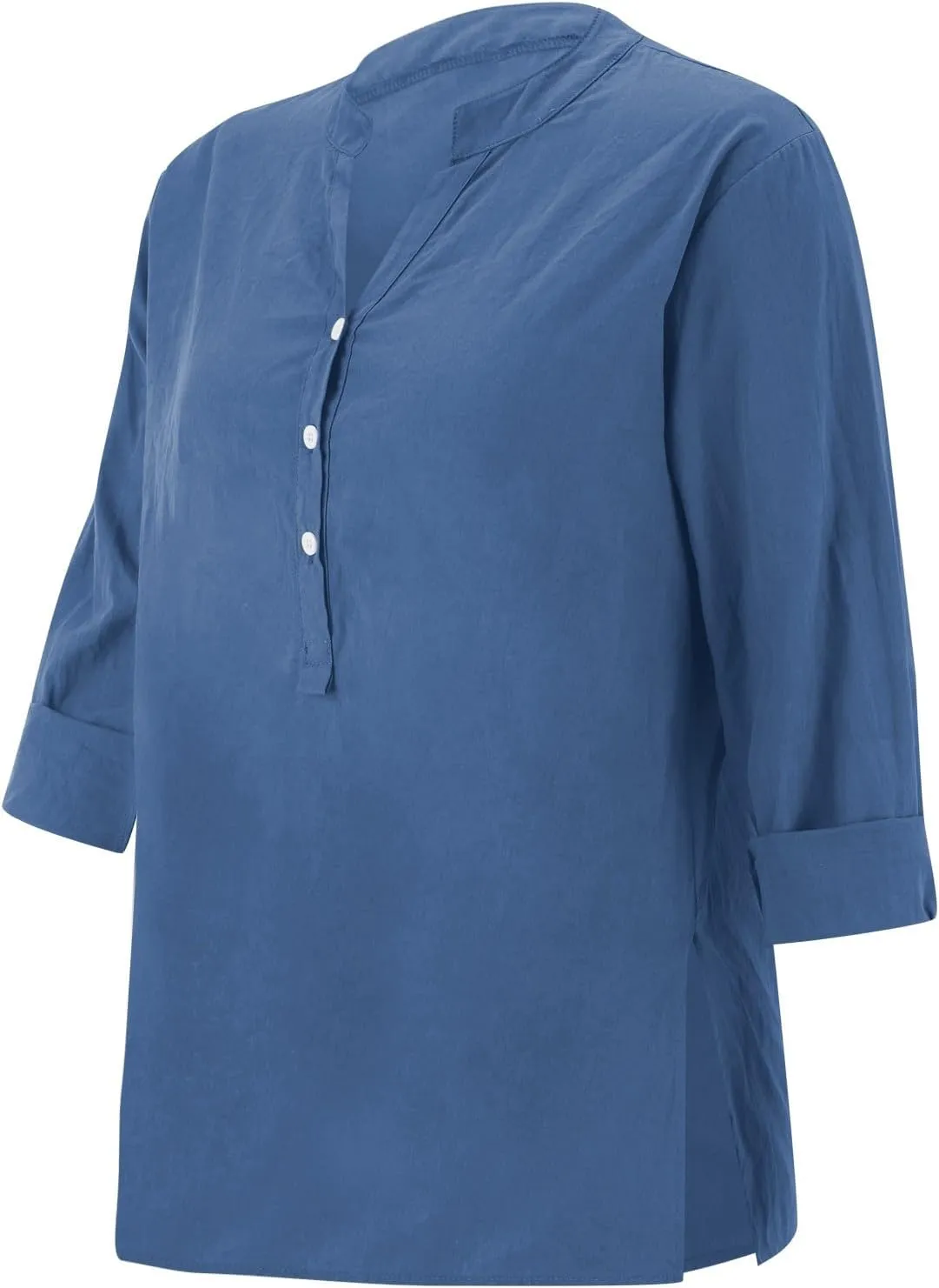 Summer Cotton Linen Shirts for Women 2025 Casual V Neck Blouses Loose Fit Stylish Lightweight Shirts 3/4 Sleeve Tunic Tees