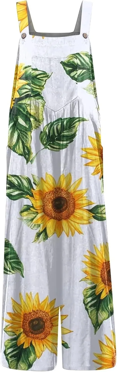Trendy Jumpsuits for Women, Loose Floral Boho Beach Vacation Spring Womens Romper