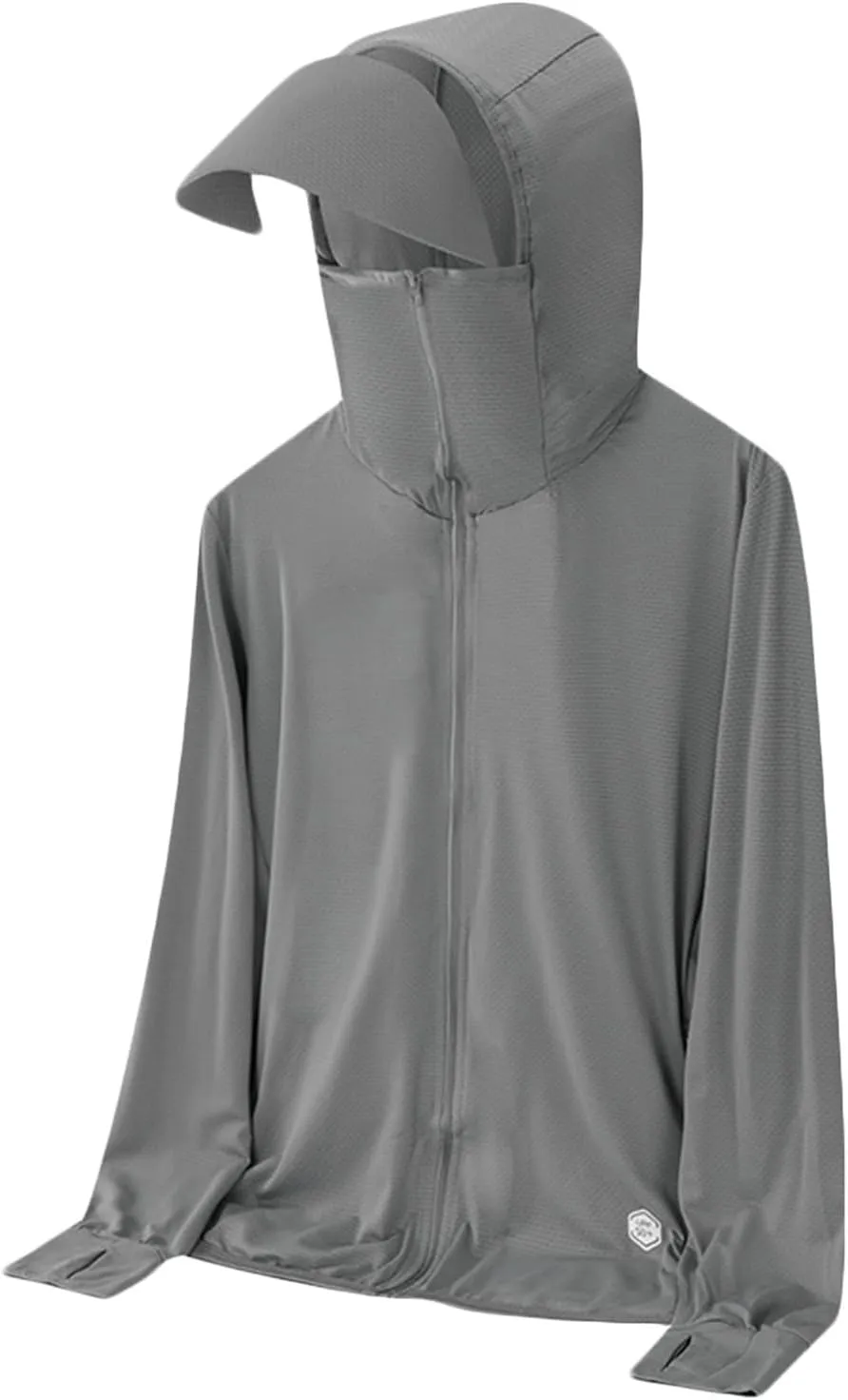 UPF 50  Light Jacket For Men Women Full Zip Sun Protection Hoodie Outdoor Long Sleeve Fishing Hiking Sun Shirt Pocket