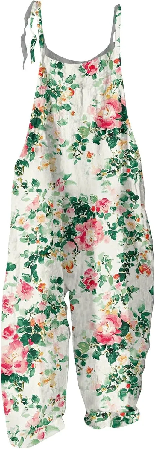 Wide Leg One Piece Jumpsuits for Women, Loose Trendy Spring Beach Casual Boho Womens Rompers for Summer