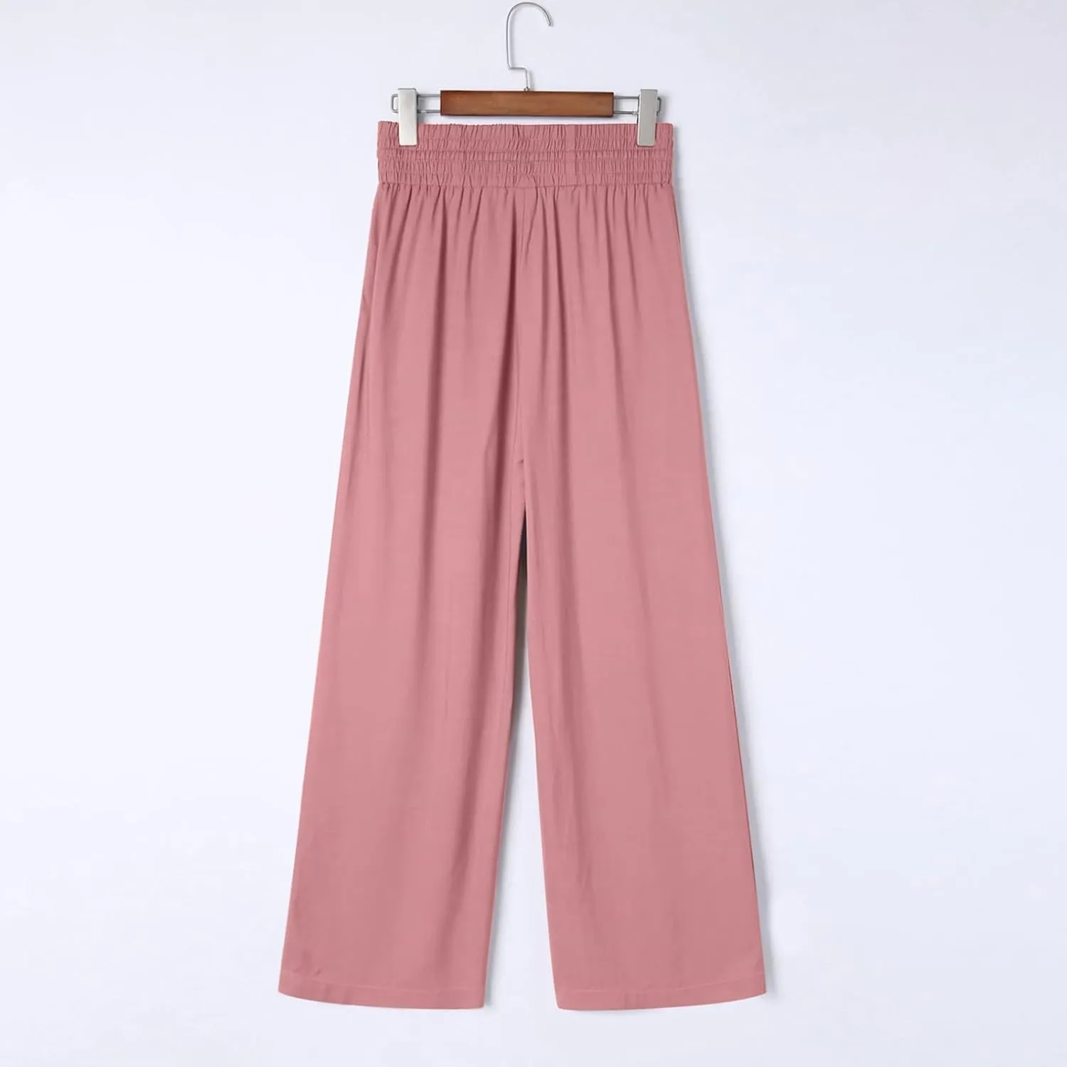 Women's Wide Leg Lounge Pants Summer High Waist Drawstring Loose Light Weight Fit Casual Trousers Comfy Palazzo Pants 2024