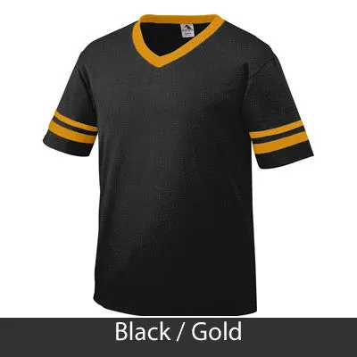 Zeta Phi Beta V-Neck Jersey with Striped Sleeves - 360 - TWILL