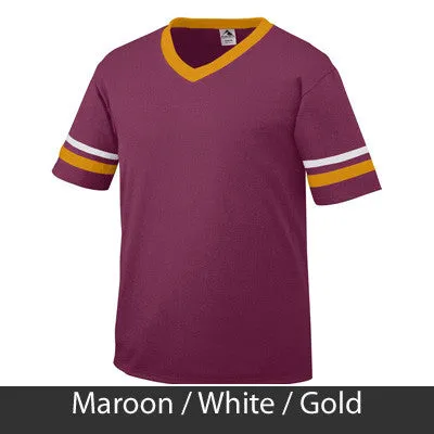 Zeta Phi Beta V-Neck Jersey with Striped Sleeves - 360 - TWILL