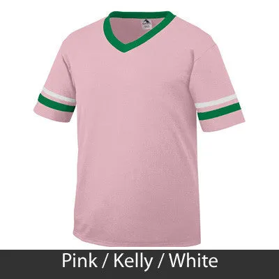 Zeta Phi Beta V-Neck Jersey with Striped Sleeves - 360 - TWILL
