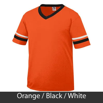 Zeta Phi Beta V-Neck Jersey with Striped Sleeves - 360 - TWILL