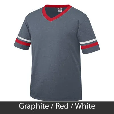 Zeta Phi Beta V-Neck Jersey with Striped Sleeves - 360 - TWILL