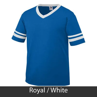 Zeta Phi Beta V-Neck Jersey with Striped Sleeves - 360 - TWILL