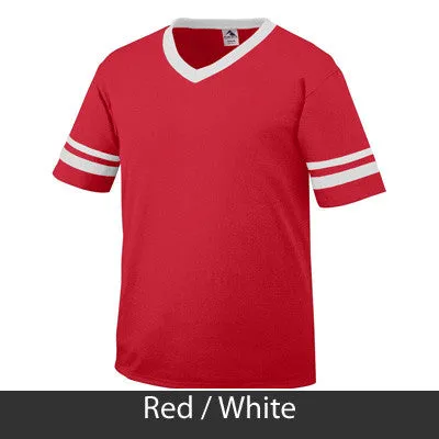 Zeta Phi Beta V-Neck Jersey with Striped Sleeves - 360 - TWILL