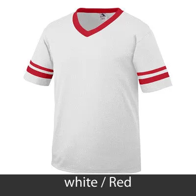 Zeta Phi Beta V-Neck Jersey with Striped Sleeves - 360 - TWILL