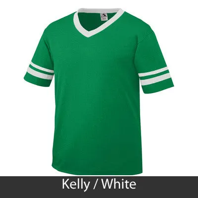 Zeta Phi Beta V-Neck Jersey with Striped Sleeves - 360 - TWILL